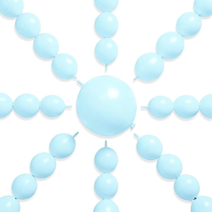 PartyWoo Baby Blue Linking Balloons 100pcs 6 Inch Blue Link Balloons | by PartyWoo