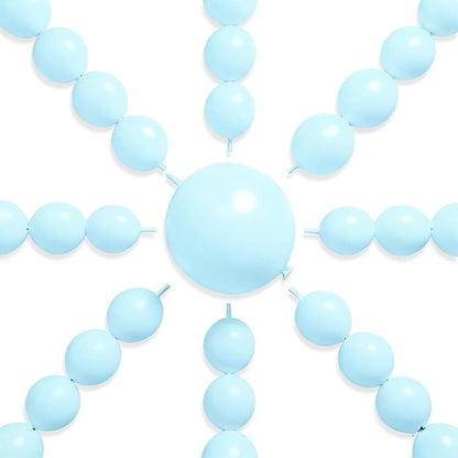 PartyWoo Baby Blue Linking Balloons 100pcs 6 Inch Blue Link Balloons | by PartyWoo