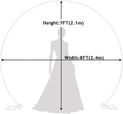 Round Backdrop Stand 8FT White Wedding Balloon Arch Stand - Image 2