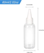 TRENDBOX 2oz / 60ml Hair Color Applicator Bottles Pointed Mouth Top Cap Bottles Twist Cap for Essential Oils, Liquid - 12 Pack