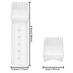 4Pcs Root Comb Applicator Bottle, 6 Ounce Hair Dye Bottles with Comb and Graduated Scale Plastic Hair Oil Brush for Hair Care and Color, White