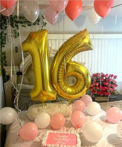Gold Number 6 Balloon 40 inch, Balloon numbers party supplies, deco photo shoot - Image 4