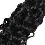 30 Inch Color 1B Bundles Human Hair Natural Black Water Wave Bundles Double Weft Niegmeag Hair Weave Peruvian Grade 8A Virgin Remy Hair Extensions