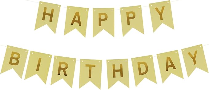 ZHENGYE Happy Birthday Banner Yellow Birthday Decoration Sign Birthday Party by ZHENGYE