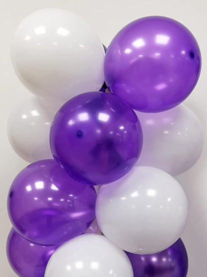 100Pcs Purple and White Column Tower Balloons - Image 5