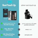 Hair Genetics Root Touch Up Hair Color Root Cover Up with Double-Ended Brush for Hair Color for Gray Hair Coverage - Portable Hair Powder Solution for Quick Gray Coverage (Medium Brown, 6g)