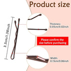 220 Count Mini Wavy 1.38 Inch Bobby Pins Brown, YINGFENG Small Hair Bobby Pins with Storage Box for Updos, Metal Hair Clips for Kids, Girls and Women, Suitable for All Hair Types
