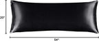 BEDELITE Satin Body Pillow Cover, Super Soft and Cooling Body Pillow Pillowcase for Hair and Skin, Breathable Silky Full Long Pillowcase Cover(20"x54", Black)