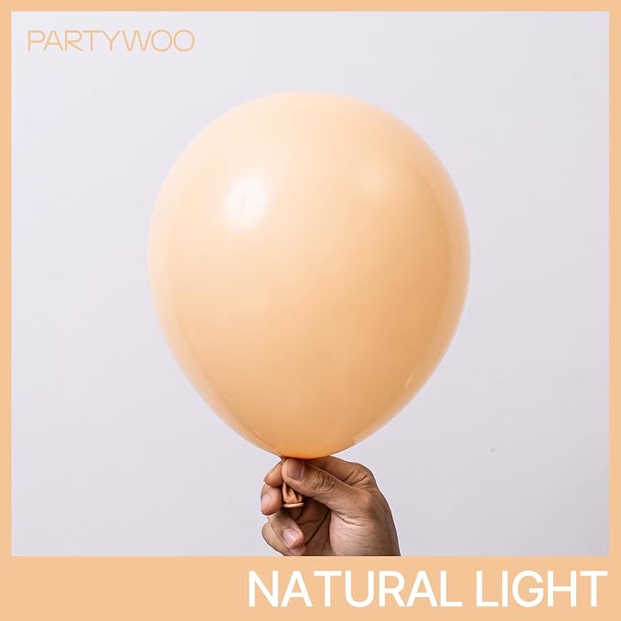 PartyWoo Nude Balloons 100pcs Apricot Boho Fall Color 12 Inch | Balloons - Image 3