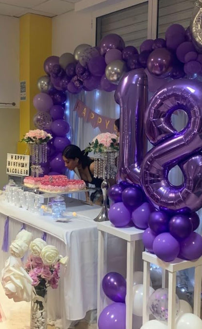Purple Number 7 Balloon 40 inch, Balloon numbers party supplies, deco photo - Image 6