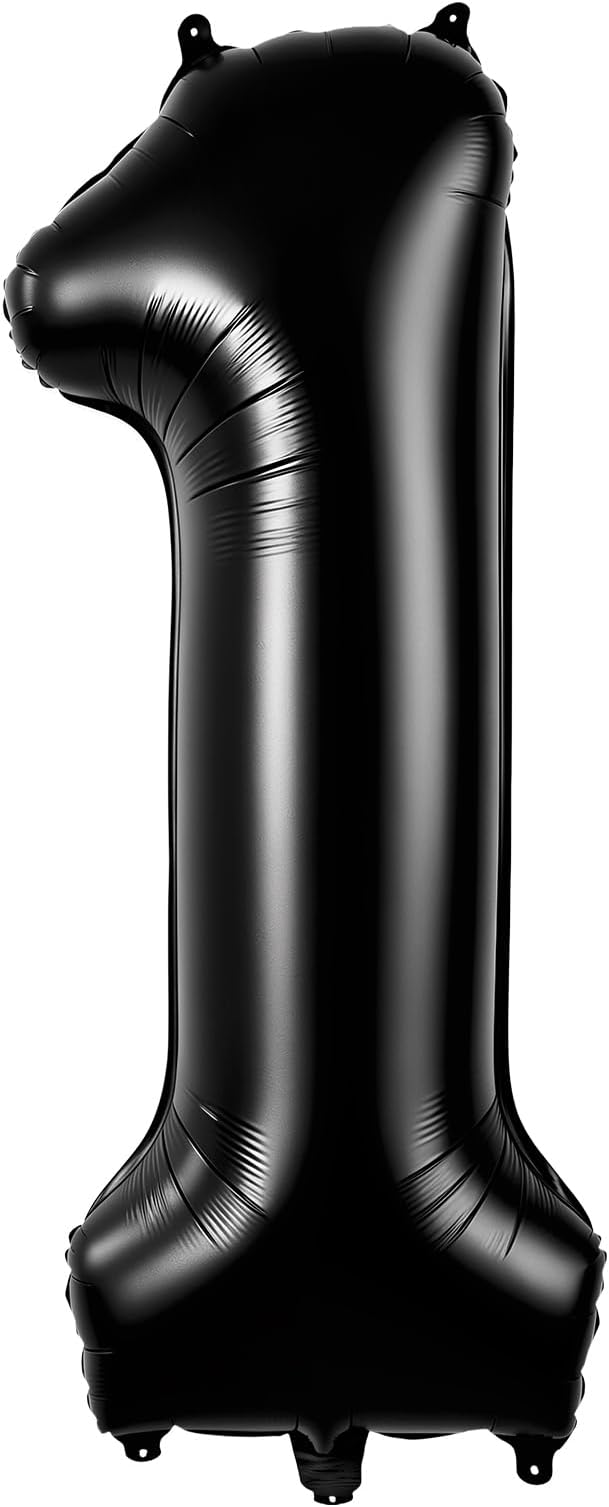 Black Number 1 Balloons 40 Inch Large Foil Balloons, Giant Number Balloon by TOTAFAM