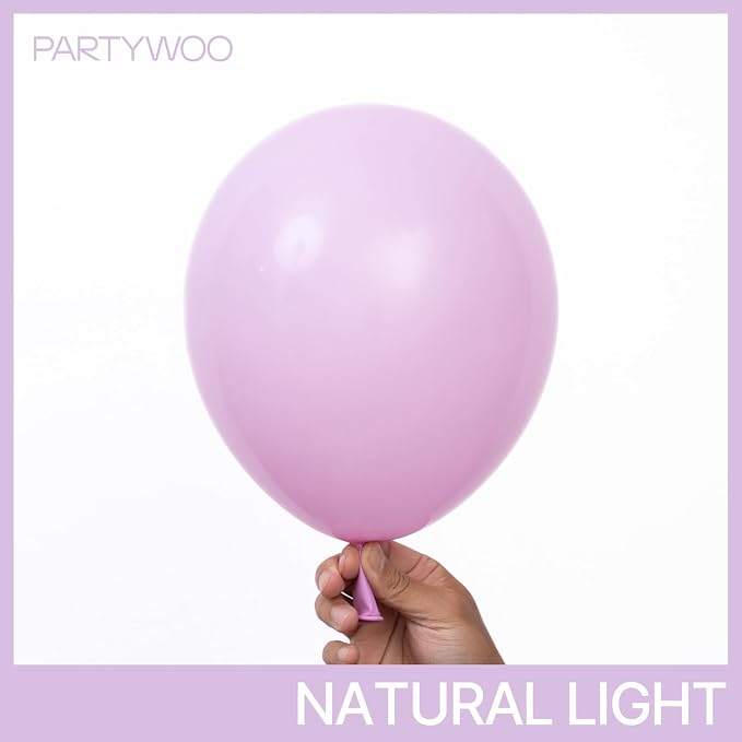 PartyWoo Baby Pink Balloons 100pcs Pastel Light Pale Pink Color | 18 12 10 5 - Image 2