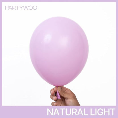 PartyWoo Baby Pink Balloons 100pcs Pastel Light Pale Pink Color | 18 12 10 5 - Image 2