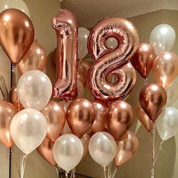 PartyWoo Metallic Rose Gold Balloons 100pcs Latex Balloons Different Sizes | 18 - Image 7