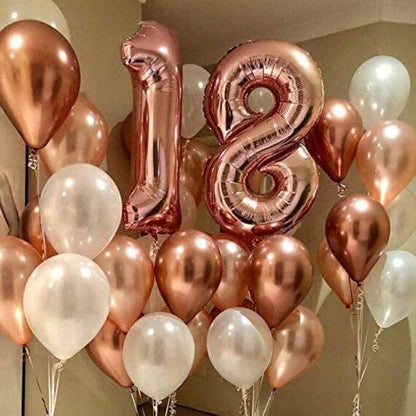 PartyWoo Metallic Rose Gold Balloons 100pcs Latex Balloons Different Sizes | 18 - Image 7
