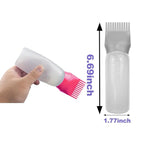ELANE 4 Pack Hair Oiler Comb Bottle,Root Comb Applicator Bottle for Hair Oil Scalp Hair Oiling Applicator(Grey+Red)