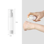 LONGWAY 1.7 Oz 50ml Clear Airless Cosmetic Cream Pump Bottle Travel Size Dispenser Refillable Containers/Foundation Travel Pump Bottle for Shampoo (Pack of 6)