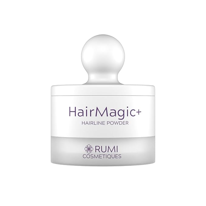 Rumi Cosmetiques HairMagic+ Root Touch Up Powder – Instant Gray Hair Coverage & Hairline Filler – Water-Resistant, Natural Finish, Nourishing Formula with Argan Oil & Vitamin E (Charcoal Brown)