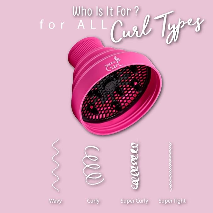Kozma Curl Universal Diffuser, Curly Hair Dryer Diffuser, Dryer Attachement, Curly Hair Diffuser, Silicone Diffuser, Collapsible Hair Diffuser, Travel Hair Diffuser