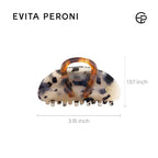 EVITA PERONI Middle Hair Clip, "Vintage Candy" Hair Clips for Women Strong Grip Acetate Shark Claw Clip with Gift Box, Amber
