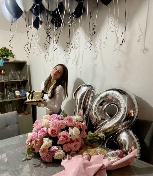 Silver Number 1 Balloon 40 inch, Balloon numbers party supplies, deco photo - Image 7