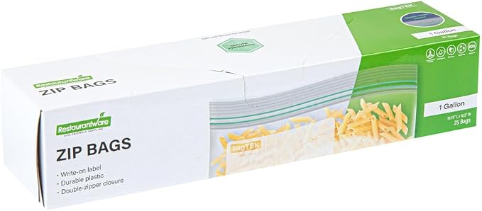Restaurantware-Bag Tek 1 Gallon Storage Zip Bags, 1000 Disposable Zipper Pouch - Image 9