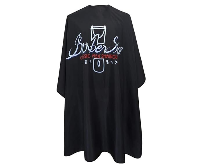 Barber Cape for Men, Haircut Cape with Snaps, Professional Salon Cutting Cape, Large Waterproof Hairdressing Cape Gown Apron for Hairstylist- 63”× 56”(Barbershop Pattern)