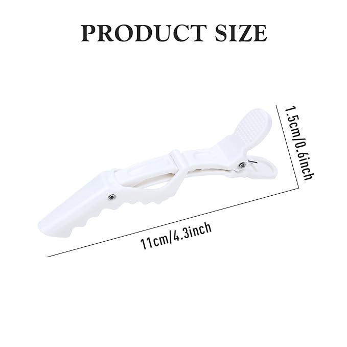 30 Pieces Professional Plastic Alligator Hair Clips for Hair Salon Styling Sectioning Duckbill Hair Clips Barrettes Pins Accessories for Men Women Girls Teens (White)