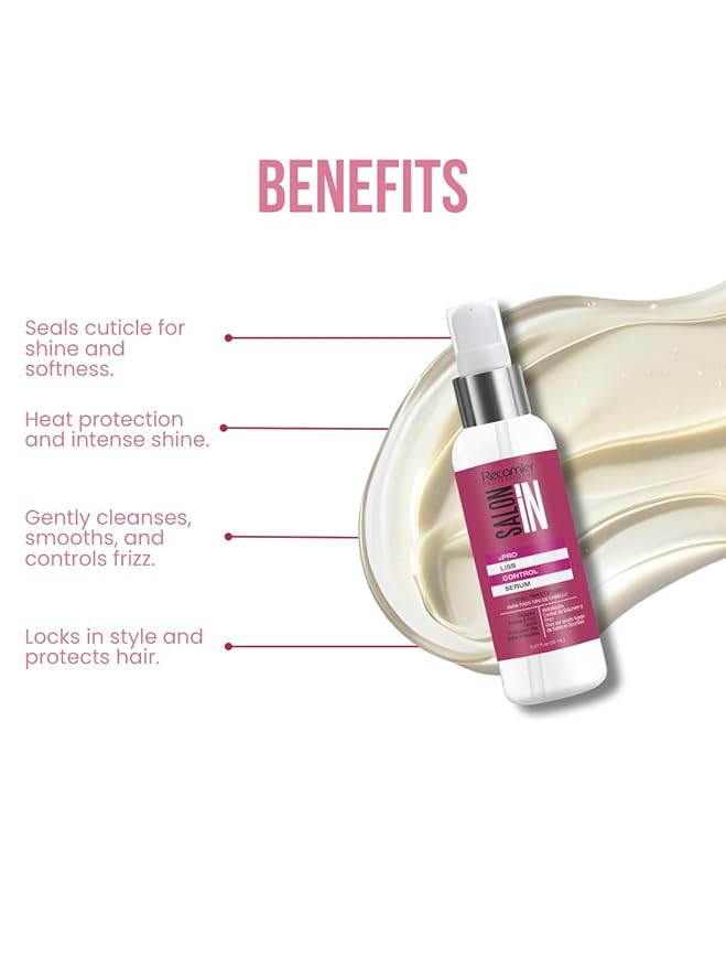Salon In Recamier Liss Control Hair Serum 2.87 oz – Anti-Frizz & Volume Control Serum for Smooth, Shiny Hair