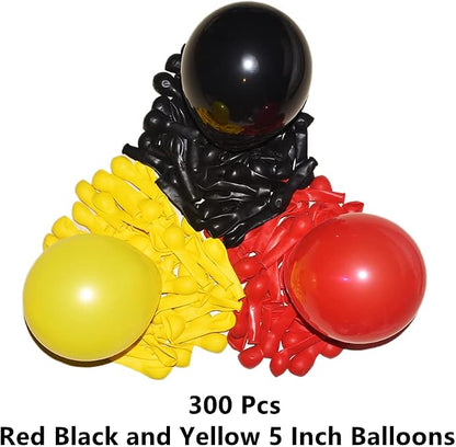 300 Pack Red Black and Yellow Balloons - Image 2
