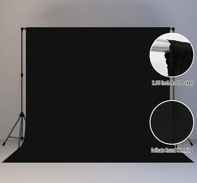 Black Photography Backdrop for Photoshoot, Fabric 10x10ft | Polyester Studio - Image 6