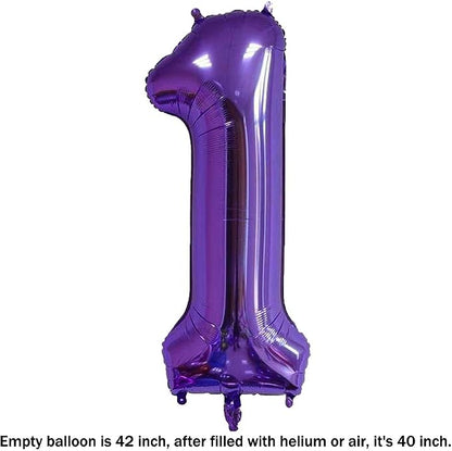 40 Inch Jumbo Purple Number 1 Balloon Giant Balloons Prom Balloons Helium Foil - Image 2