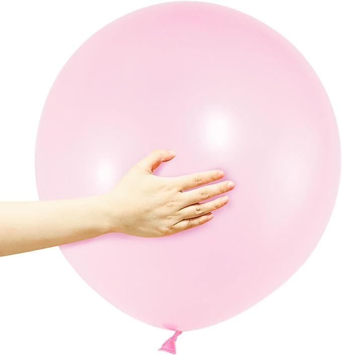 18 Inch Pastel Pink Big Balloons 12 Pack Large Latex Balloons Round Party by ASIYUHY