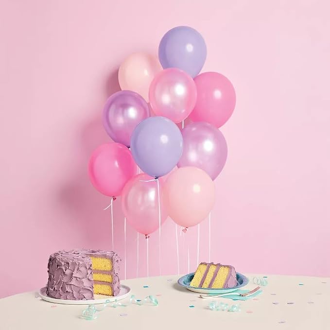 Pastel Pink Purple Balloons, 12 Inch Pearl Light Pink Metallic Purple - Image 8