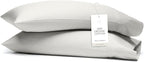 Boll & Branch Signature Hemmed Pillowcase Set - Standard, Mist - Luxury 100% Organic Cotton - Buttery Soft and Breathable - Softer with Every Wash - 2 Pillowcases Included