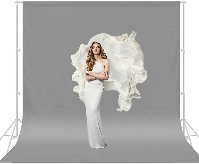CPLIRIS 10x20ft Grey Backdrop for Photography, Dual-Size Dual-Pocket Design by CPLIRIS