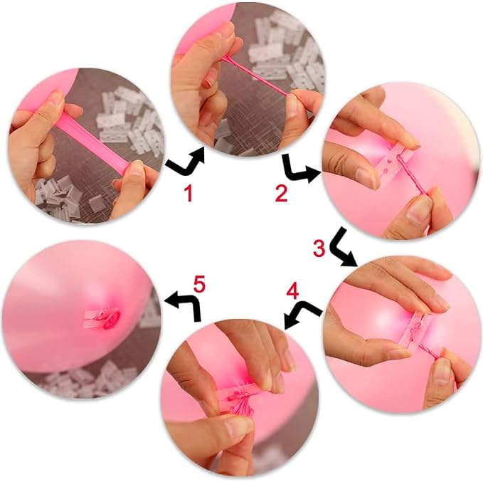 200pcs Plastic Balloon Clips Ties - Image 6