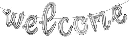 16 inch multicolor Welcome Balloon Banner Balloons Foil Letter Balloon by RUIANSI