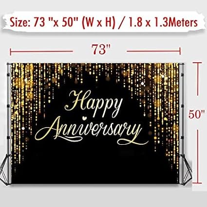 Happy Anniversary Backdrop Party Decorations - Image 5