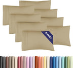 King Pillow Cases Set of 8 - Ultra Soft Hotel Quality Pillowcase Covers - Comfy & Wrinkle Free - Shrink, Stain and Fade Resistant - Easy-Care, Machine Washable Pillow Protectors - 8 Piece Set - Beige