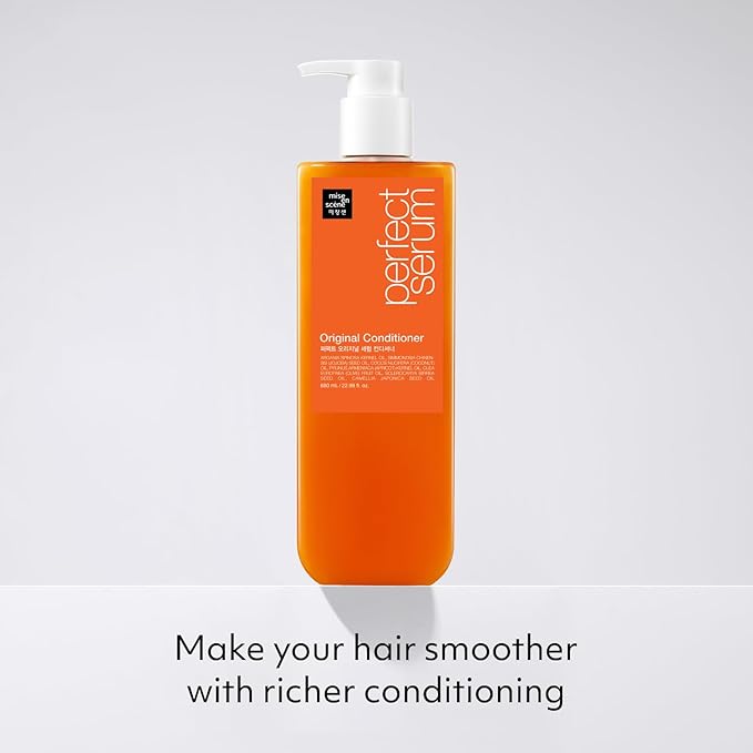 Mise En Scene Perfect Serum Shampoo and Conditioner with Mise En Scene Perfect Serum Hair Treatment - For Damaged Hair, Nutrient Care With Argan Oil, Containing Jojoba-Seed-Oil For Smooth