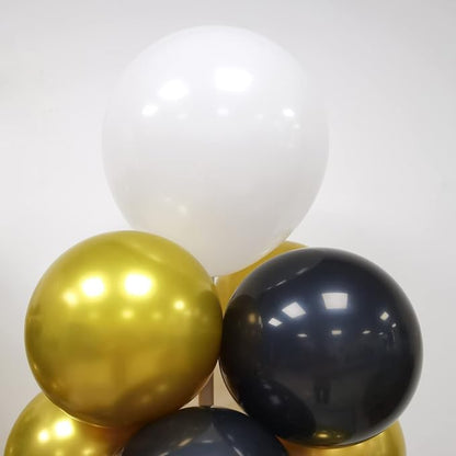 100Pcs Black Gold White Column Tower Balloons - Image 6