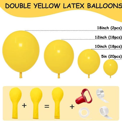 Yellow Balloon Different Sizes Latex Double Stuffed Matte Yellow Balloon - Image 3