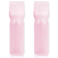 BLAAROOM 2Pack Root Comb Applicator Bottle - 6 Oz Hair Oil Applicator, Dye Bottle Tools with Oil Dispenser & Root Comb Brush - Pink