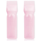 BLAAROOM 2Pack Root Comb Applicator Bottle - 6 Oz Hair Oil Applicator, Dye Bottle Tools with Oil Dispenser & Root Comb Brush - Pink