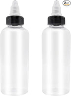 2 Pcs 16oz Dispensing Bottles, Plastic Squeeze Bottles with Twist Top Cap