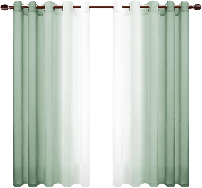 DWCN Ombre Faux Linen Sheer Curtains - Image 8