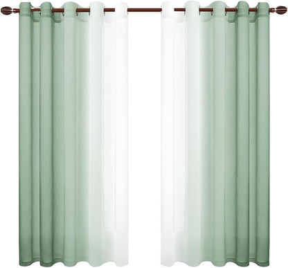 DWCN Ombre Faux Linen Sheer Curtains - Image 8