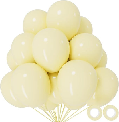 110pcs Pastel Yellow Balloon 12 Inch, Pastel Yellow Latex Balloons by KUULBELAballoons