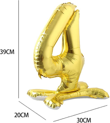 16" Standing Gold Alphabet Letter and Number Balloons Aluminum Hanging Foil - Image 2